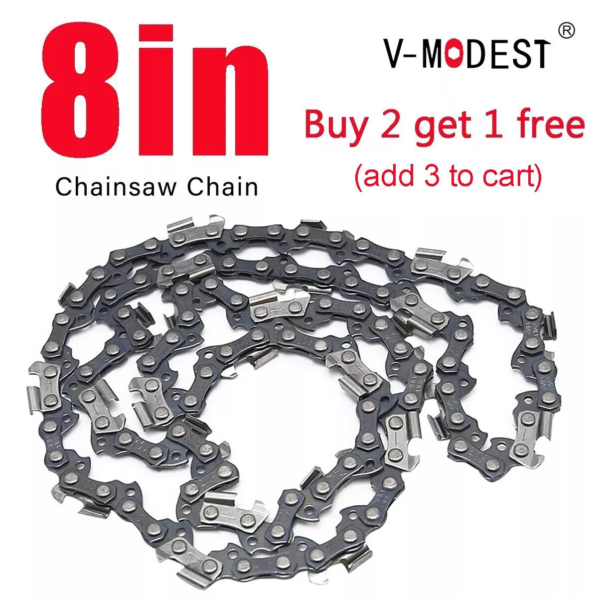 8In Pole Saw Chain Blade For Harbor Freight Portland 62896 6190 3/8"LP .050 33DL gallery