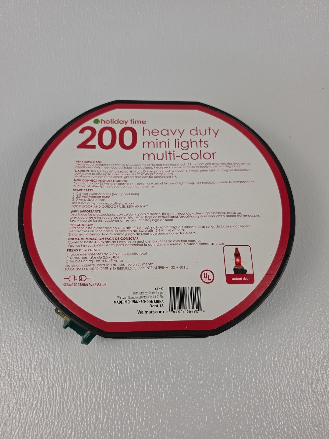 NEW! CHRISTMAS Holiday Time 200 Multi Color Mini Lights 52ft. Indoor/Outdoor gallery