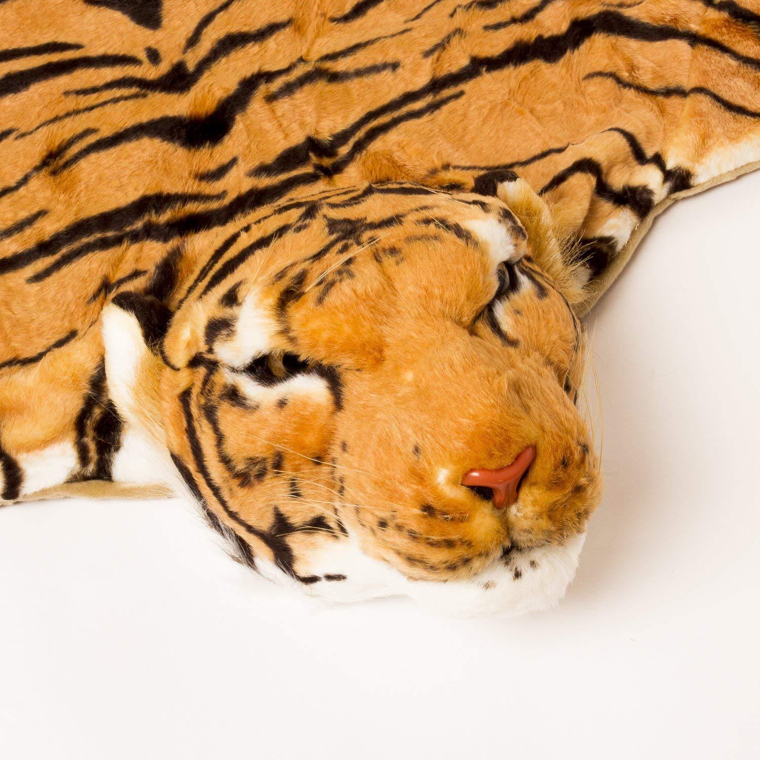 BRUBAKER Realistic Brown Plush Tiger Rug 72" x 42" gallery
