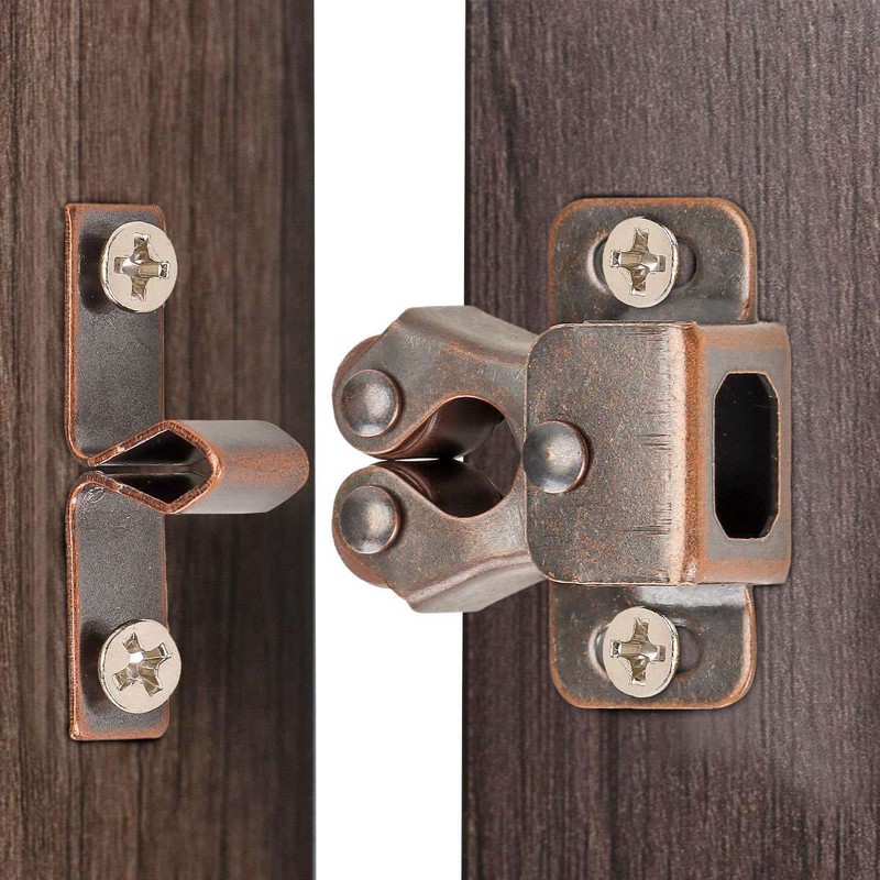 4/8/12pack Double Roller Catch Cupboard Cabinet Door Closet Latch Brown/Silver gallery
