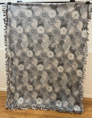 Blanket Gray, Black & White Circle Fleece #20 (49.5 in W X 67in L)