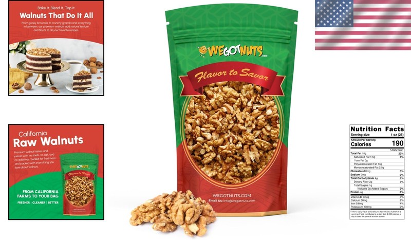 California Raw Walnuts 4 lbs - No Shell, Unsalted, Fresh gallery