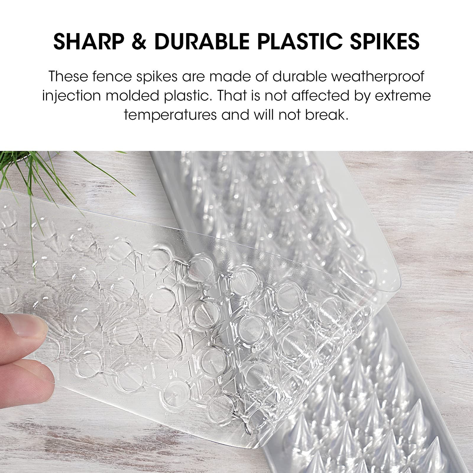 Touri 24 Pack Clear Transparent PVC Bird Spike Strips for 33.4 Feet, gallery
