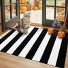 Black and White Striped Rug 2'4" X 3'7" (27.5" X 43") – Washable Cotton Indoor O gallery