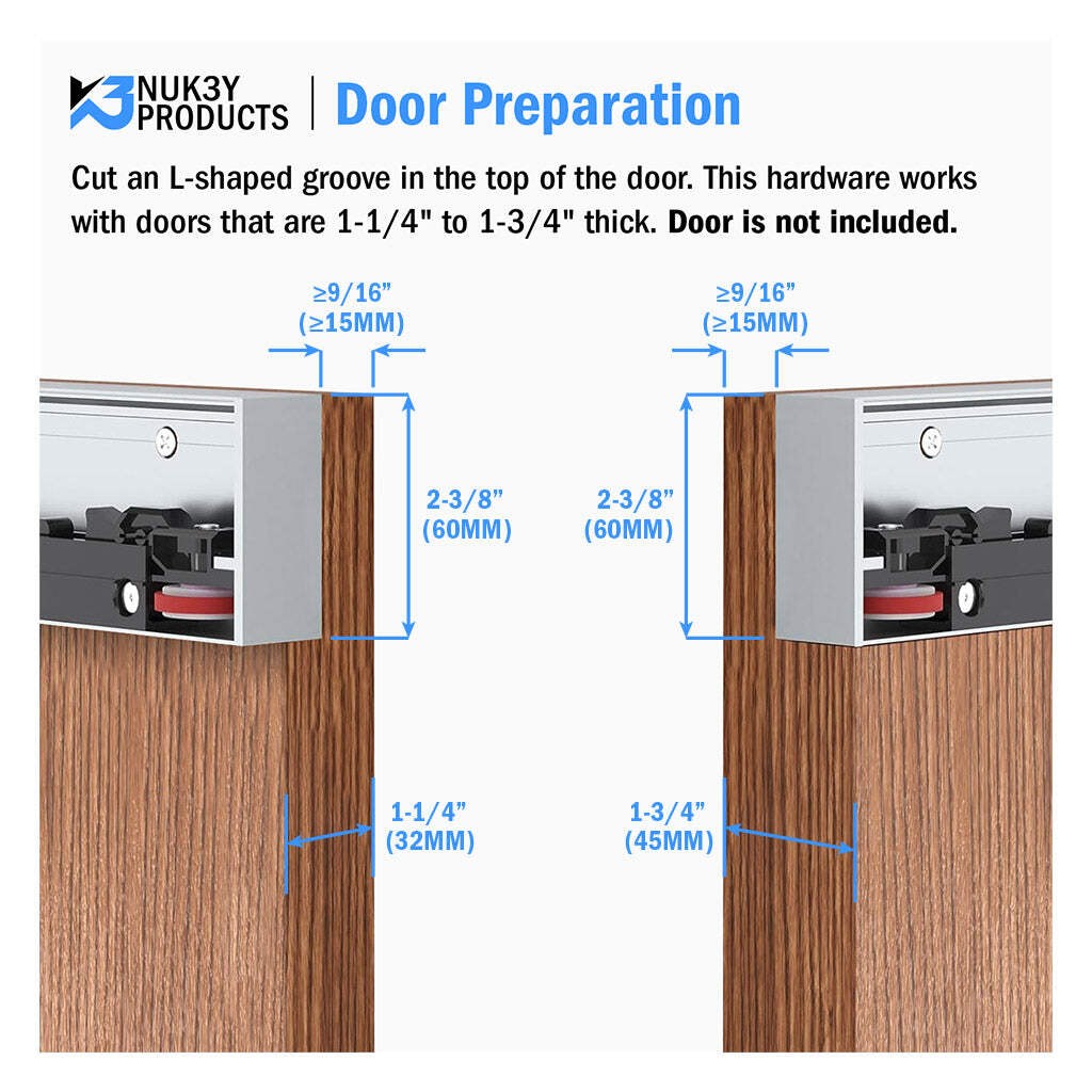 Nuk3y Concealed Sliding Door Hardware with Soft Close gallery