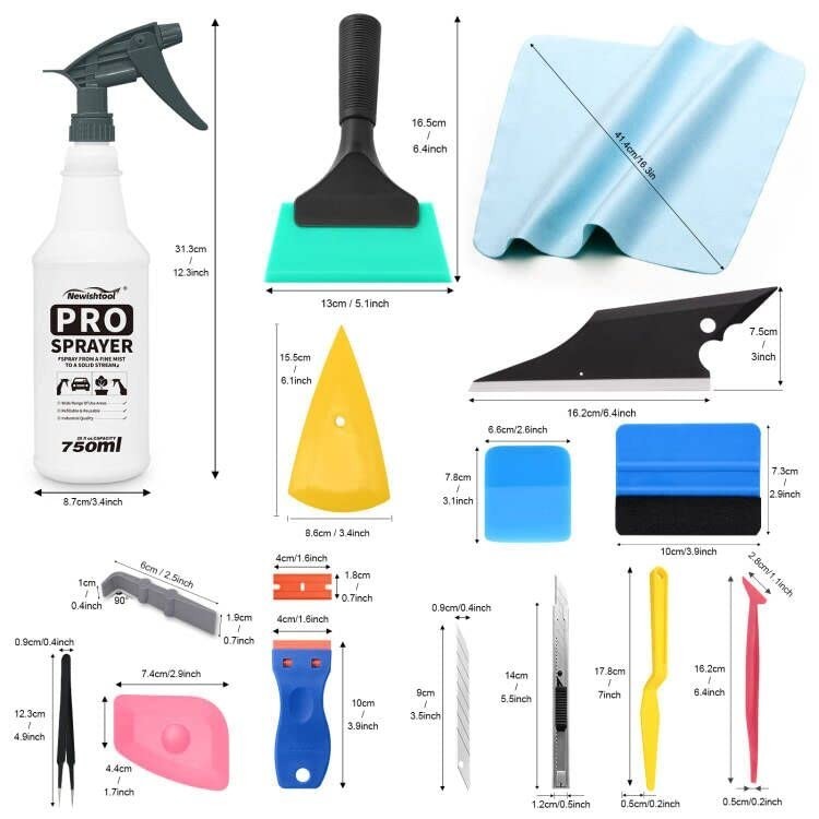 Window Tint Application Kit - Car Tint Tools, Spray Bottle, PPF Squeegee, Felt S gallery