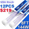 T8 8FT LED Tube Light Bulbs Integrate 8' 4 Row V Shaped LED Shop Garage Fixture gallery