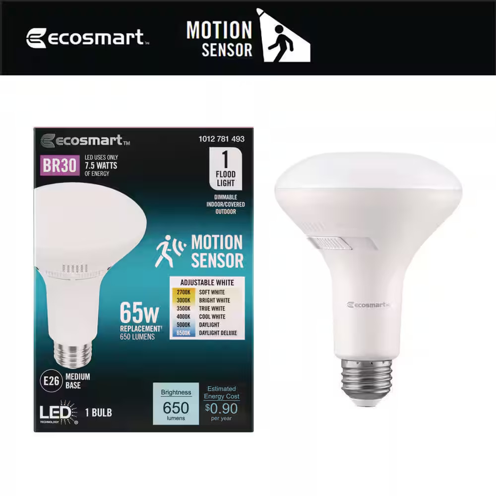 65-Watt Equivalent BR30 Dimmable Motion Sensor LED Flood Light Bulb with Selecta gallery