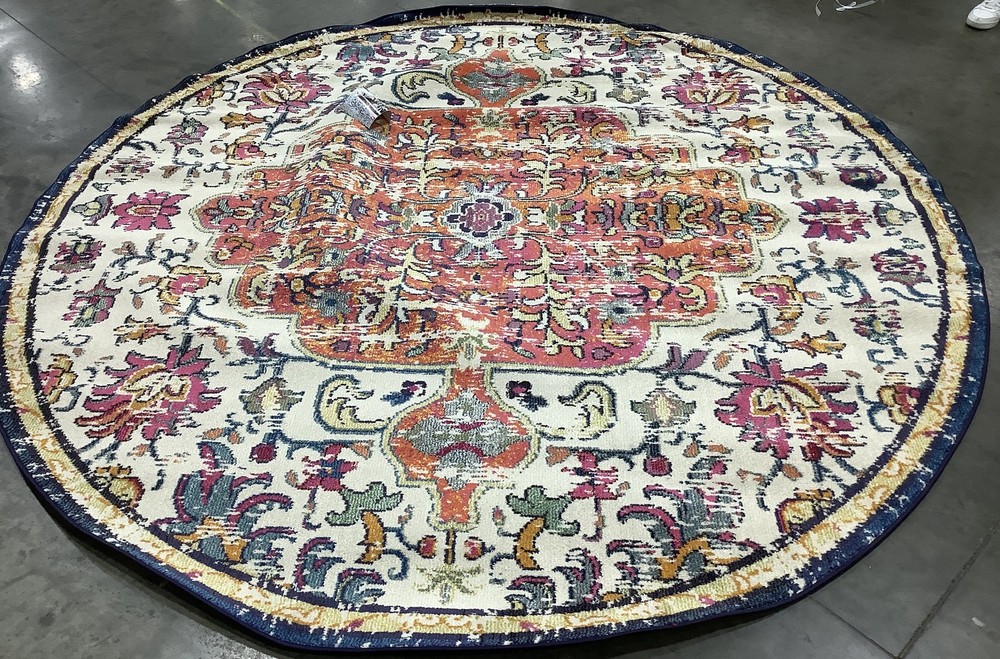 IVORY ORANGE 9'-0" x 9'-0" Broken Thread Rug Reduced Price 1172684431 MAD447A-9R