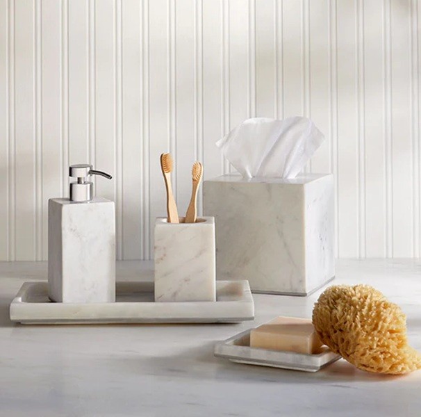 Sferra Pietra Marble Storage Tray WHITE / SILVER $109.00 gallery