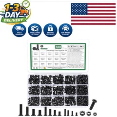 Complete 580-Pc Countersunk Black Screw Set with Washers for Easy Installation