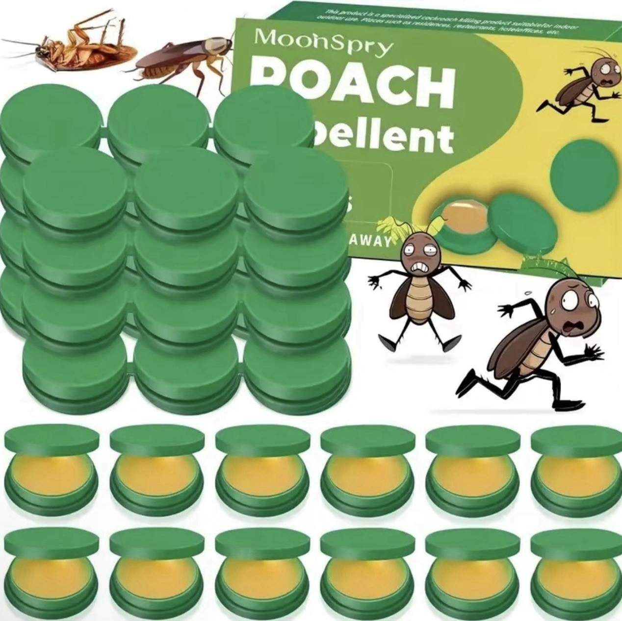 Moonspry Roach Killer Cockroach Traps for Indoor & Outdoor Infestation 24 Pack gallery