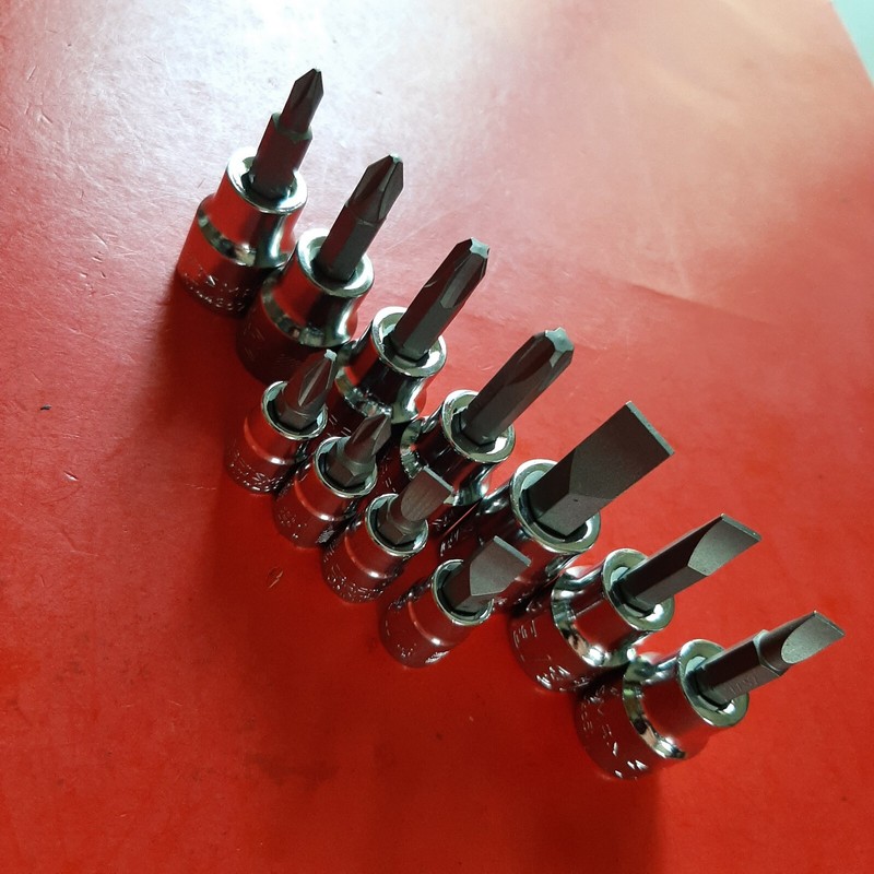 CRAFTSMAN 11pc 1/4 & 3/8" Phillips Flat Tip Screwdriver Bit Driver Socket Set gallery