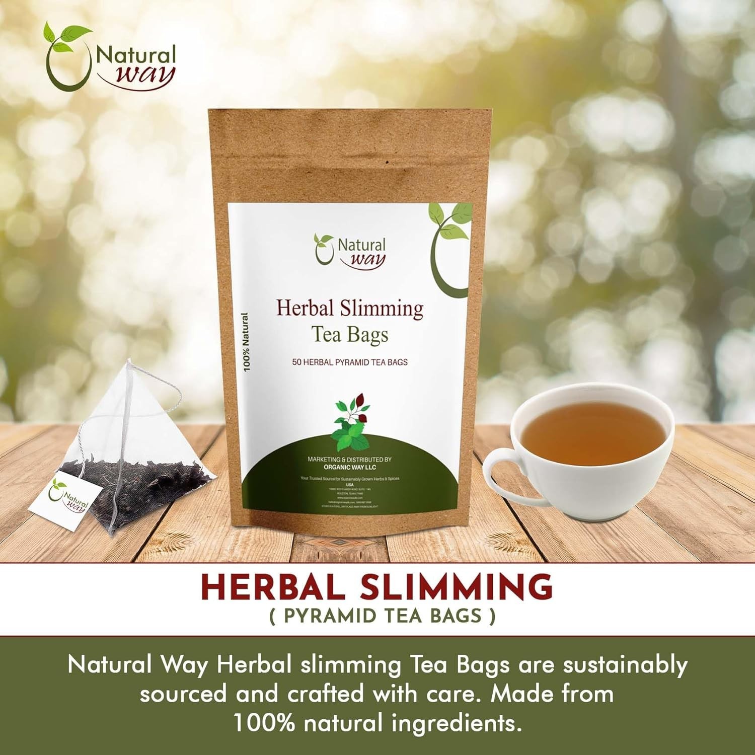Pyramid Herbal Slimming Tea Bags | ECO Conscious Packaging | 4.5 Oz (Pack of 50) gallery