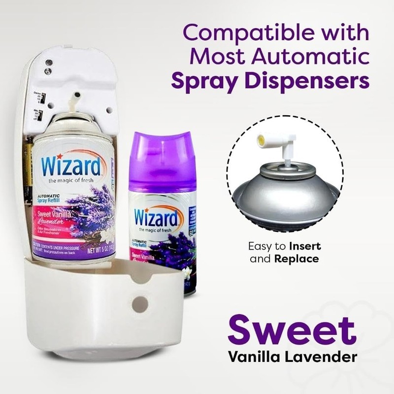 3 WIZARD AUTOMATIC SPRAY REFILLS – 5 oz SWEET VANILLA LAVENDER gallery