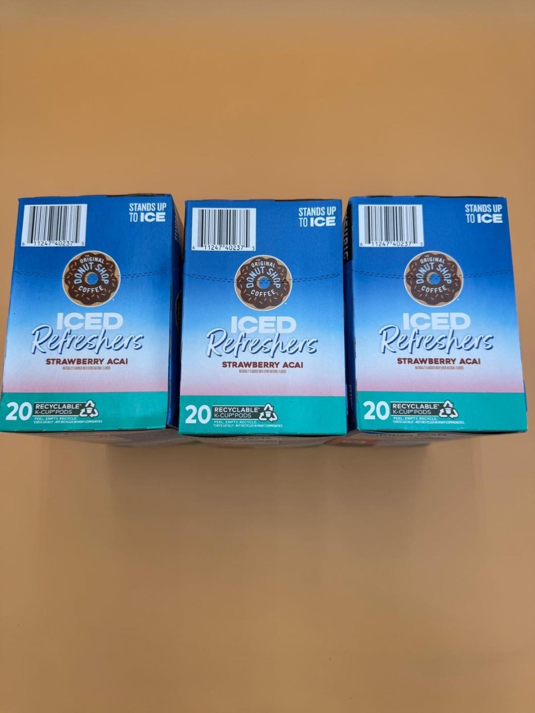 New Donut Shop Iced Refreshers Strawberry Açaí K-Cup Pods Keurig3 Boxes Of 20 gallery