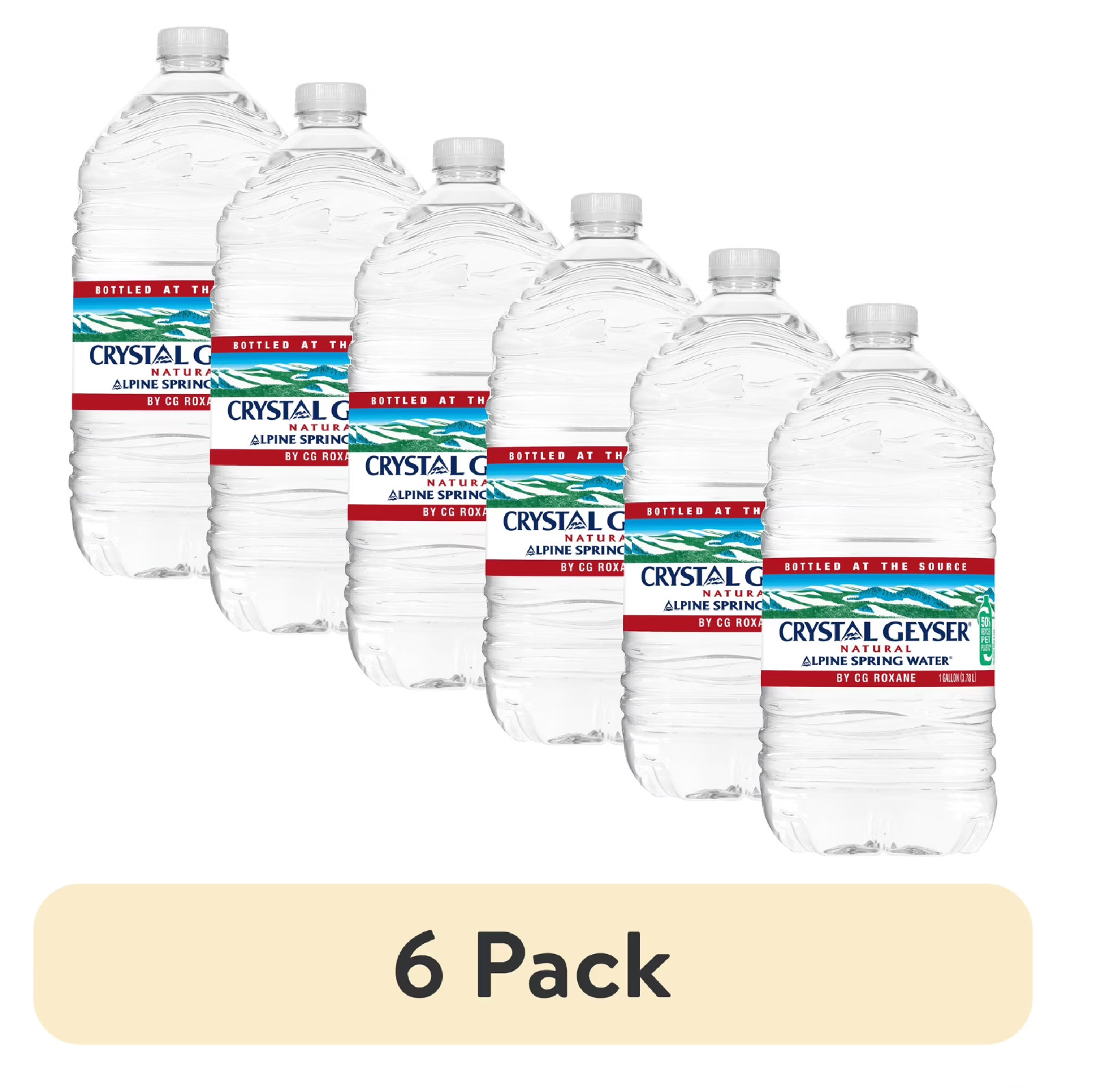 (6 pack) Crystal Geyser Alpine Spring Water, 1 Gallon Plastic Jug gallery