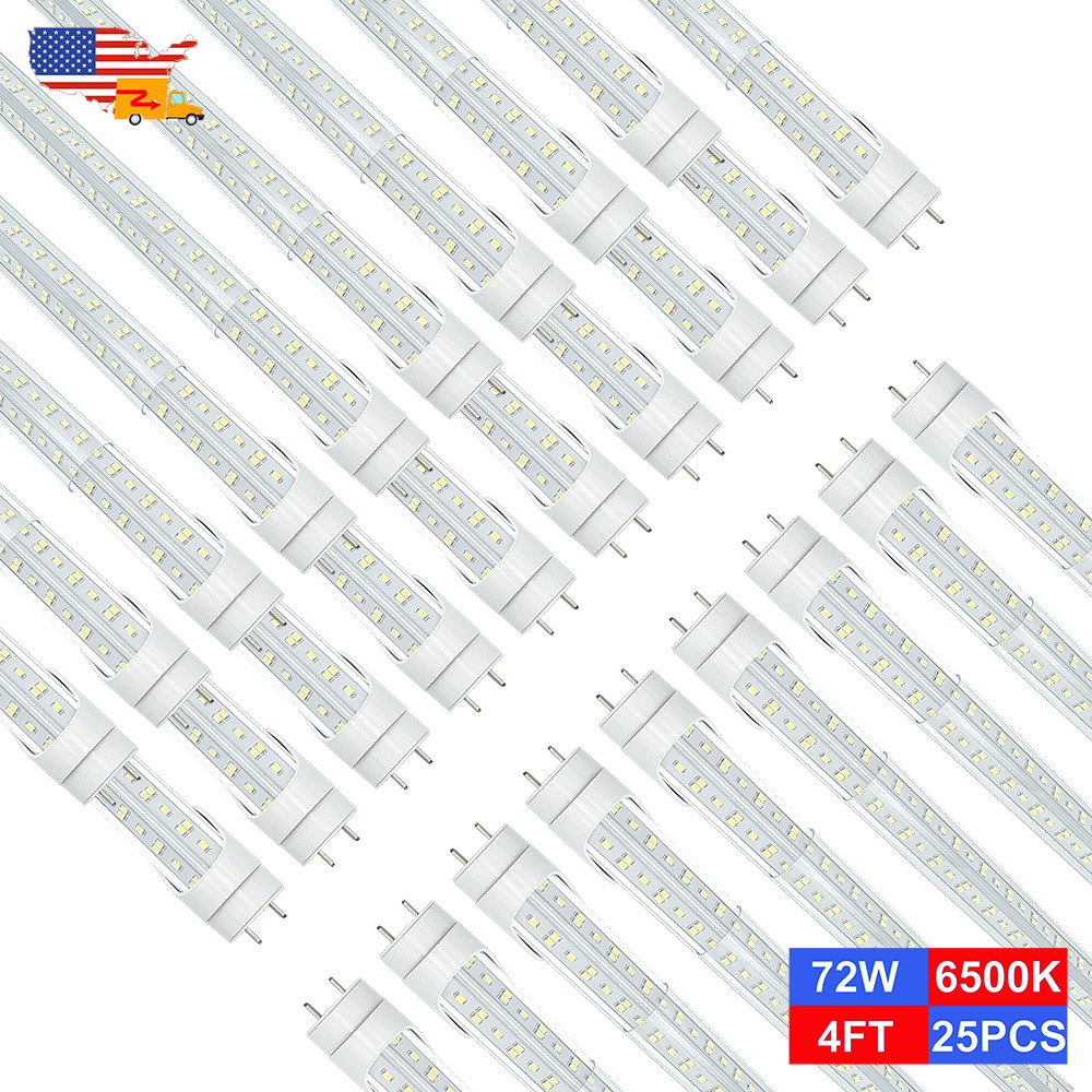 25PACK Bi-Pin 4FT Led Replacement Fluorescent Tubes 72W, 6500K No RF AC85-277V gallery