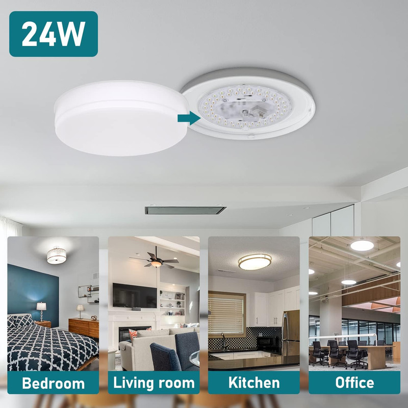 2 Pack LED Light Engine Retrofit Kit, 6Inch 24W 2200Lm, 3CCT 3000K/4000K/5000K D gallery