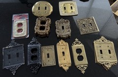 Victorian-style hammered brass single & duplex outlet & switch cover plates