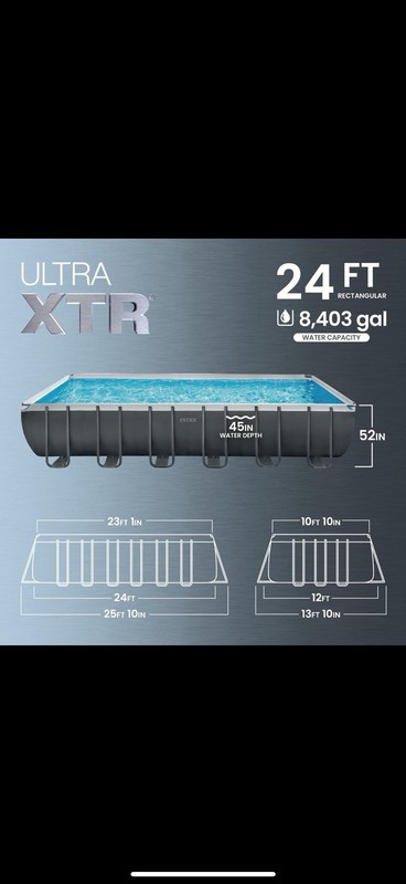 Intex Ultra XTR 24ft x 12ft Rectangular Frame Pool Set 8,403 gal w/ Ladder gallery