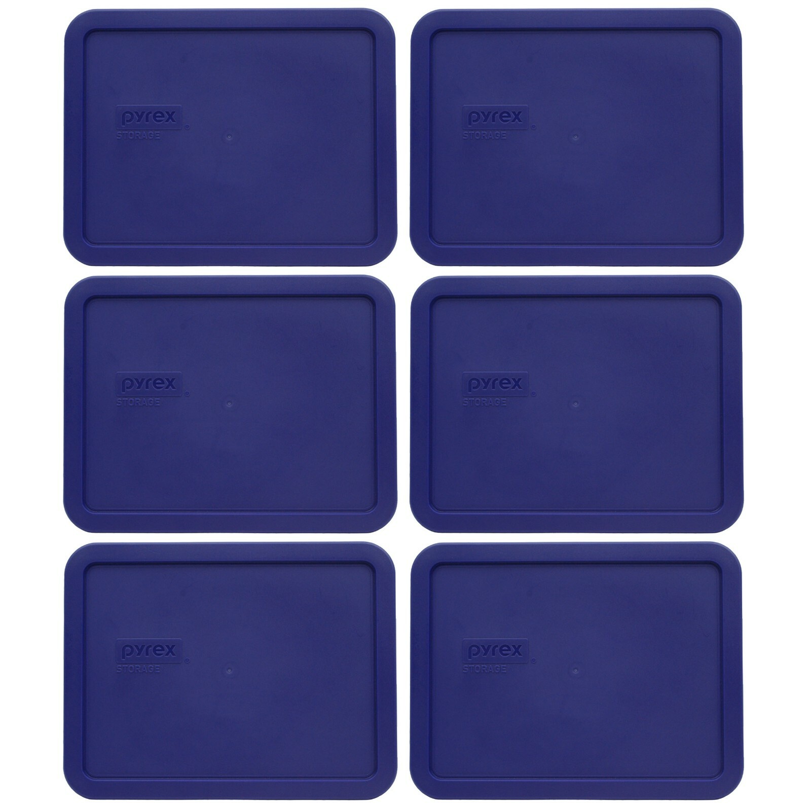 Pyrex 7211-PC Navy Blue Rectangle Food Storage Replacement Lid Cover (6-Pack) gallery