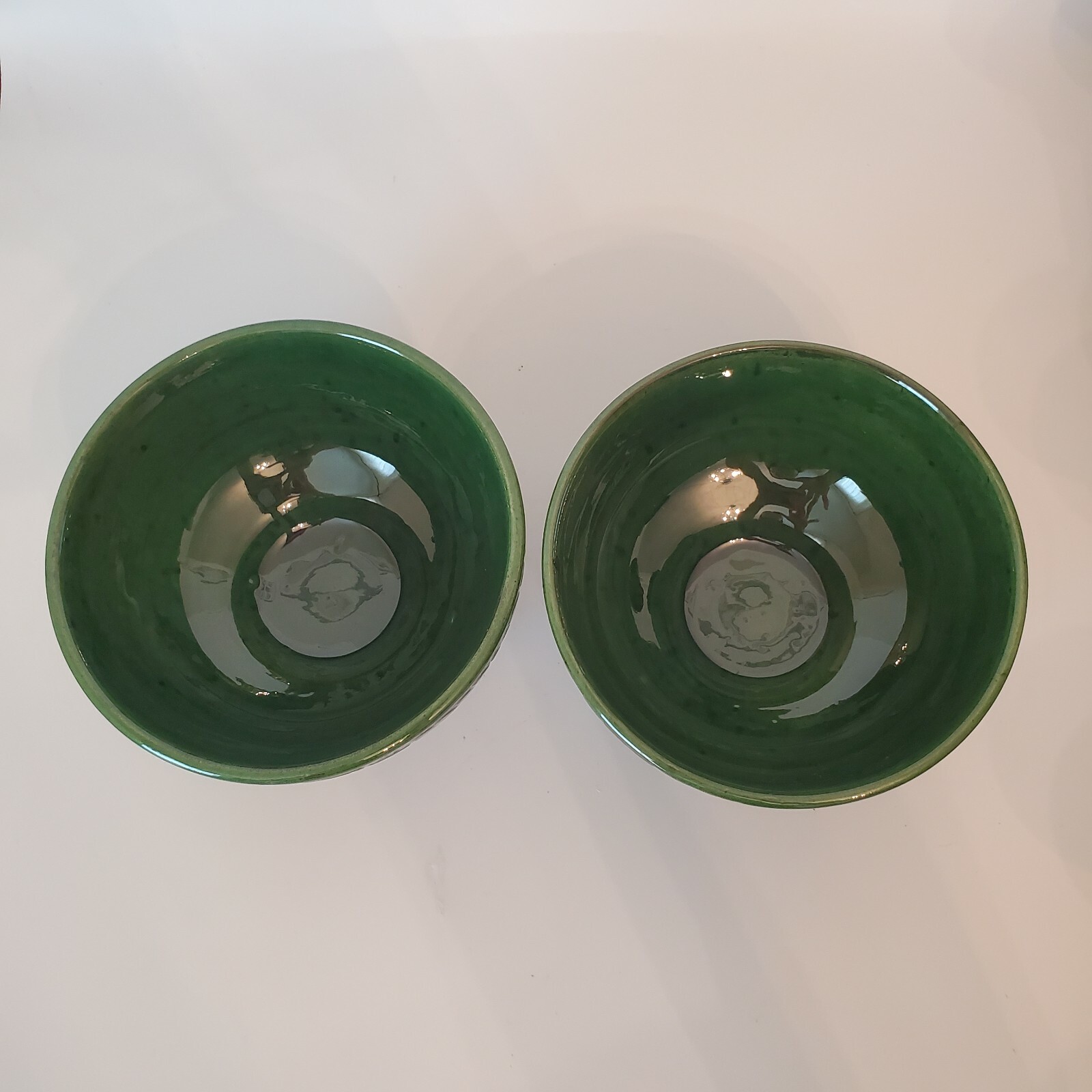 Hand Made Pottery Planter Signed VTG Transylvania Green (2) gallery
