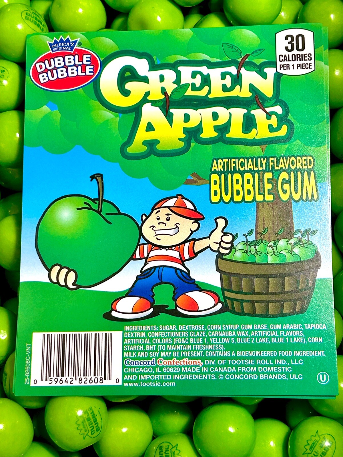 Dubble Bubble Gumballs One Inch Candy Bulk 1LB 3LB 4LB 5LB Green Apple Flavor gallery