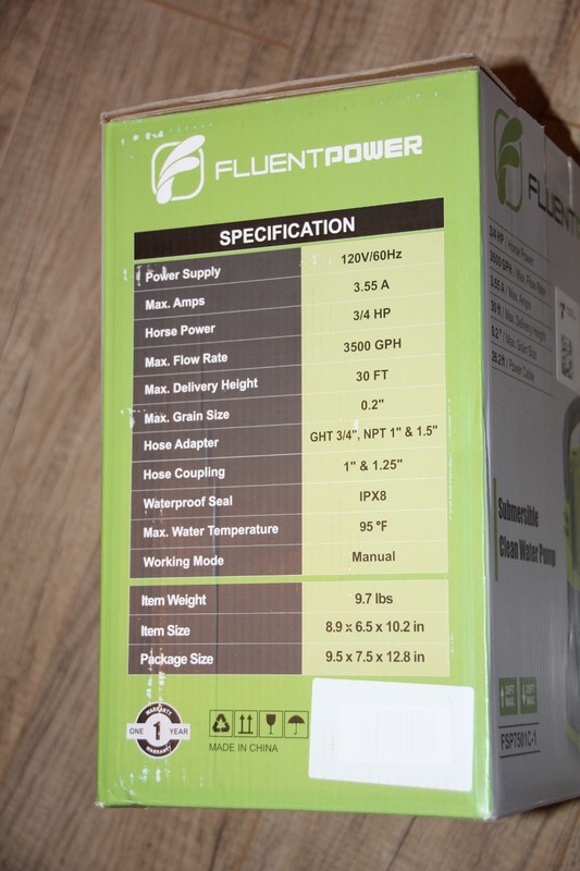 FLUENTPOWER 3/4HP Utility Submersible Sum Pump 3500GPH with Manual Control gallery