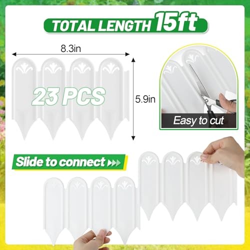 Connectable Garden Landscape Edging - 15ft Total Length No Need 15 Feet White gallery