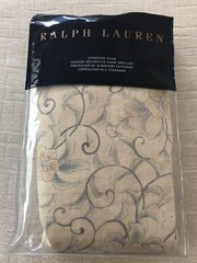 Blue Gray Floral Scroll + Beige RALPH LAUREN Madalena Audrey Corded STD Sham NIP