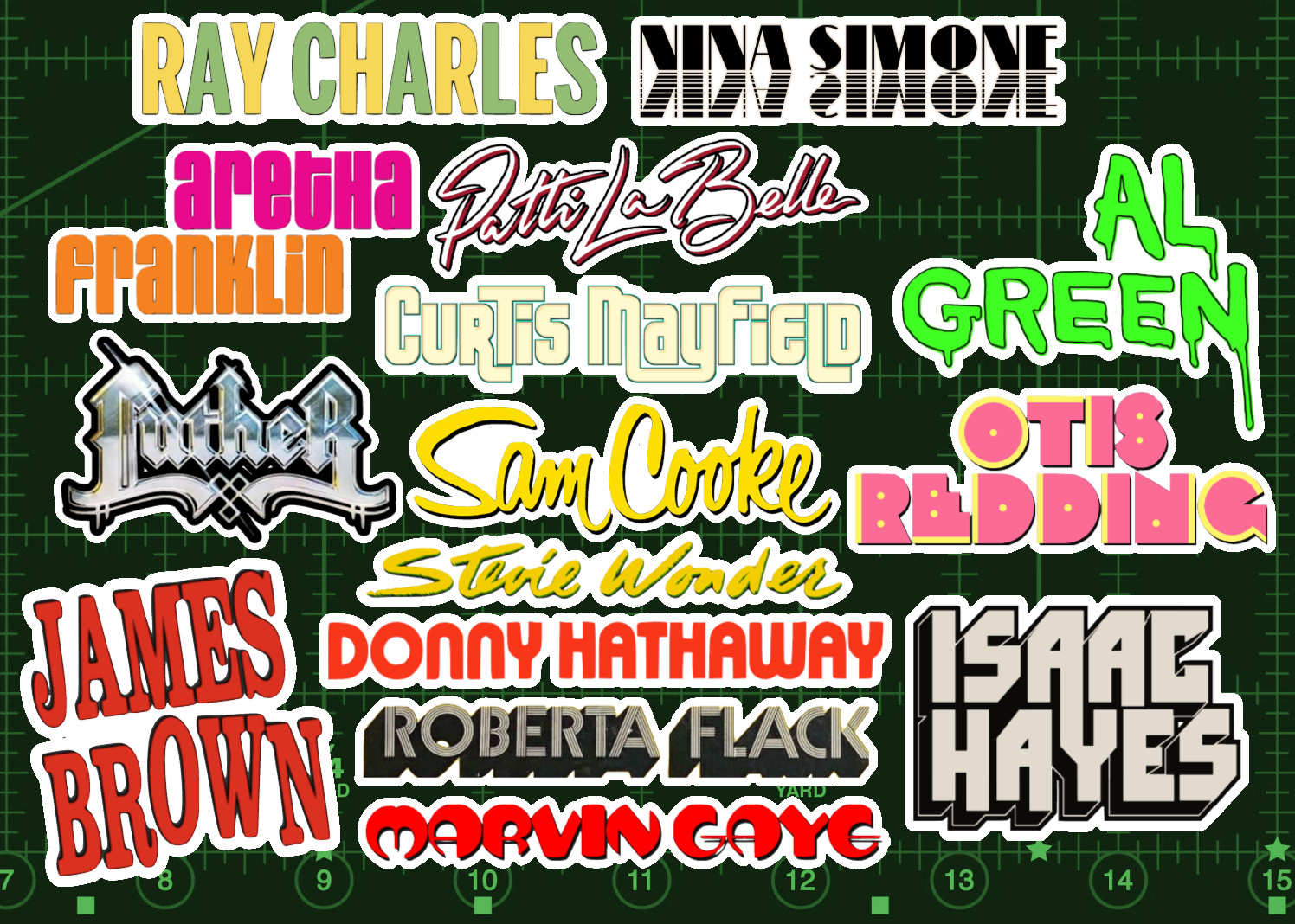 15 Classic Soul Singer Stickers -Clear, Holographic, or White - Marvin Gaye R&B gallery