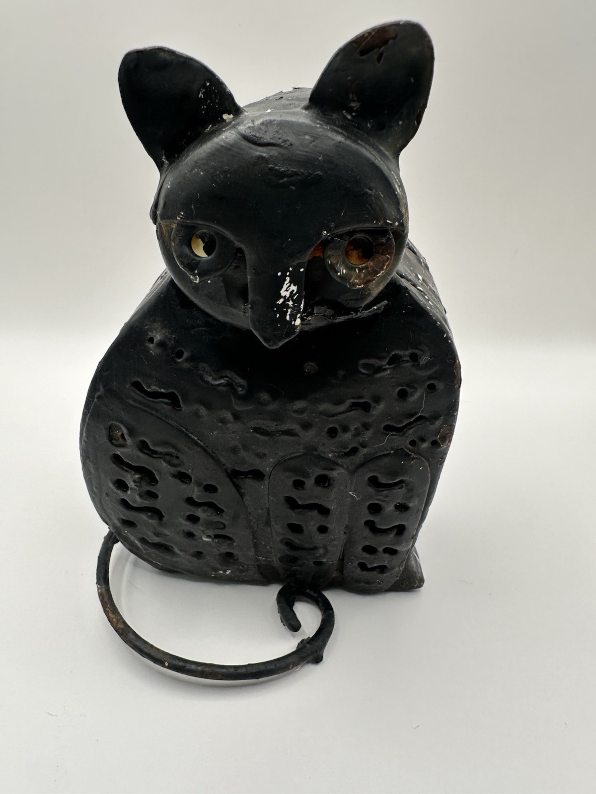 Rustic Cat Luminaria VTG Primitive Candle Lamp Lantern Metal Patio Garden gallery