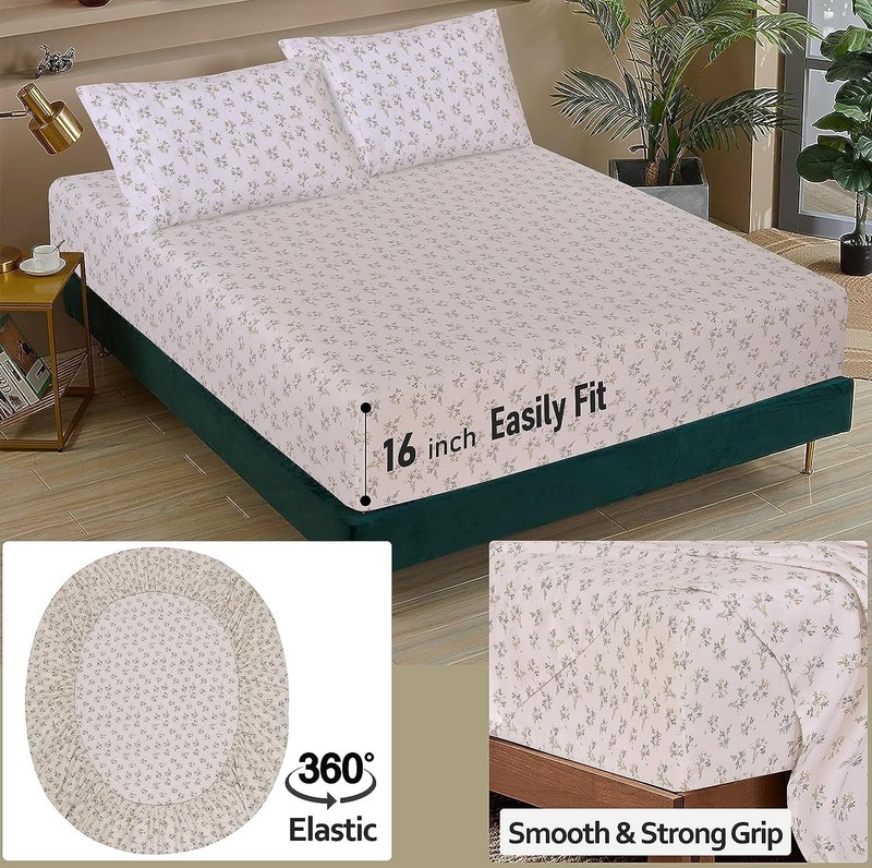 100% Cotton Percale Sheets Split King Size Crisp Cooling Bed Sheets for Hot gallery