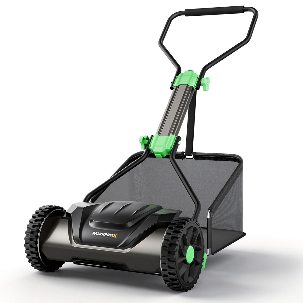 WORKPROX 16" Push Reel Lawn Mower Adjustable Height 5-Blade w/8Gal Grass Catcher gallery