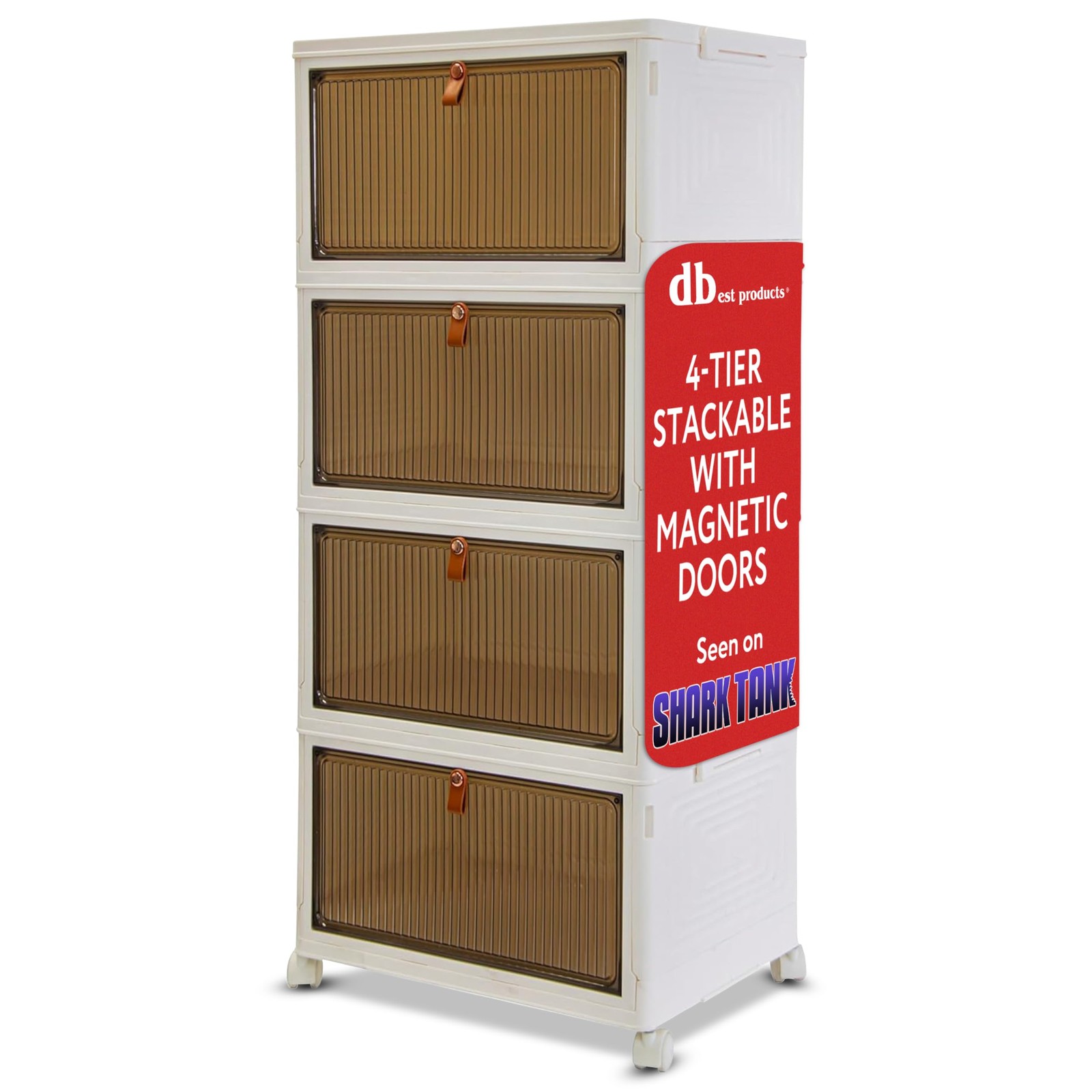 Quik Box Sport 6 Gallon 4 tier Stackable Storage Bins with Magnetic Door, Col... gallery