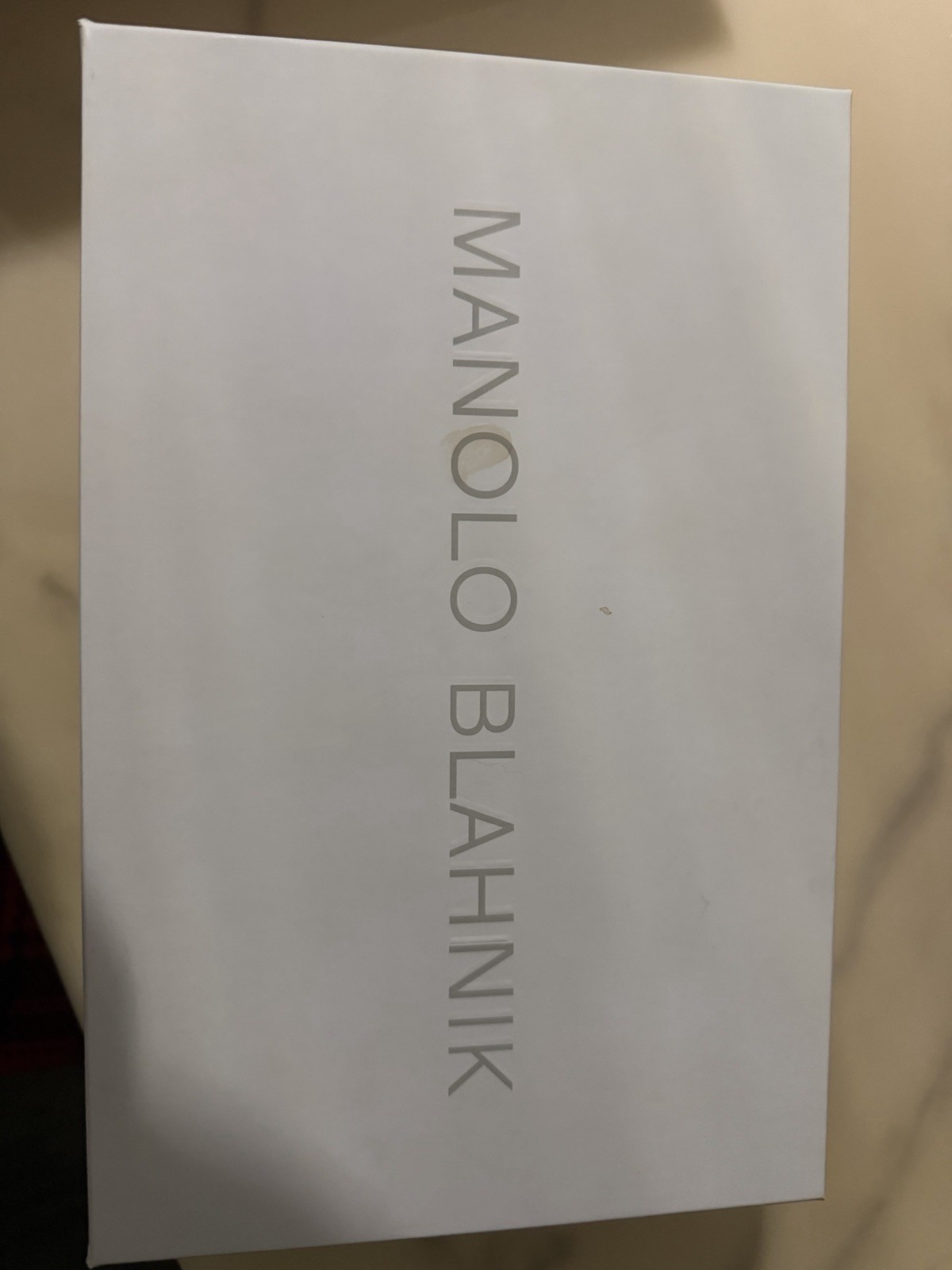 Manolo Blahnik White Cardboard Lidded Storage Box Rectangle Shape Free Standing gallery