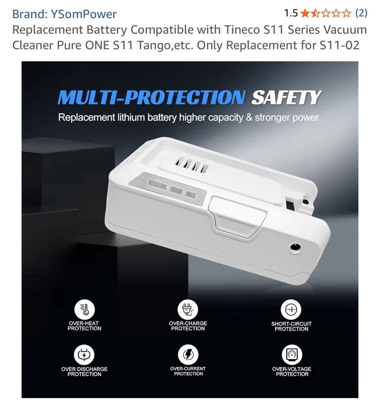 Replacement Battery Compatible with Tineco S11 Series Vacuum Cleaner Pure gallery