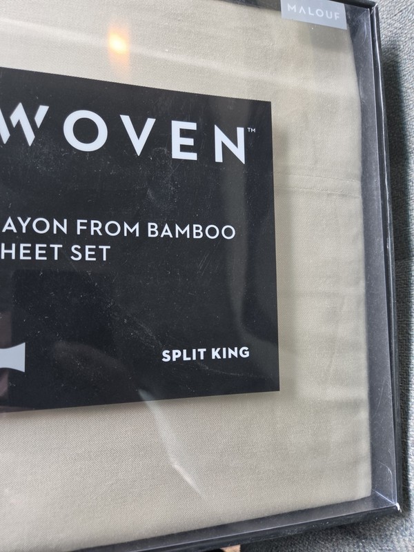 Malouf SPLIT King Sheet set Rayon from Bamboo Driftwood Color gallery