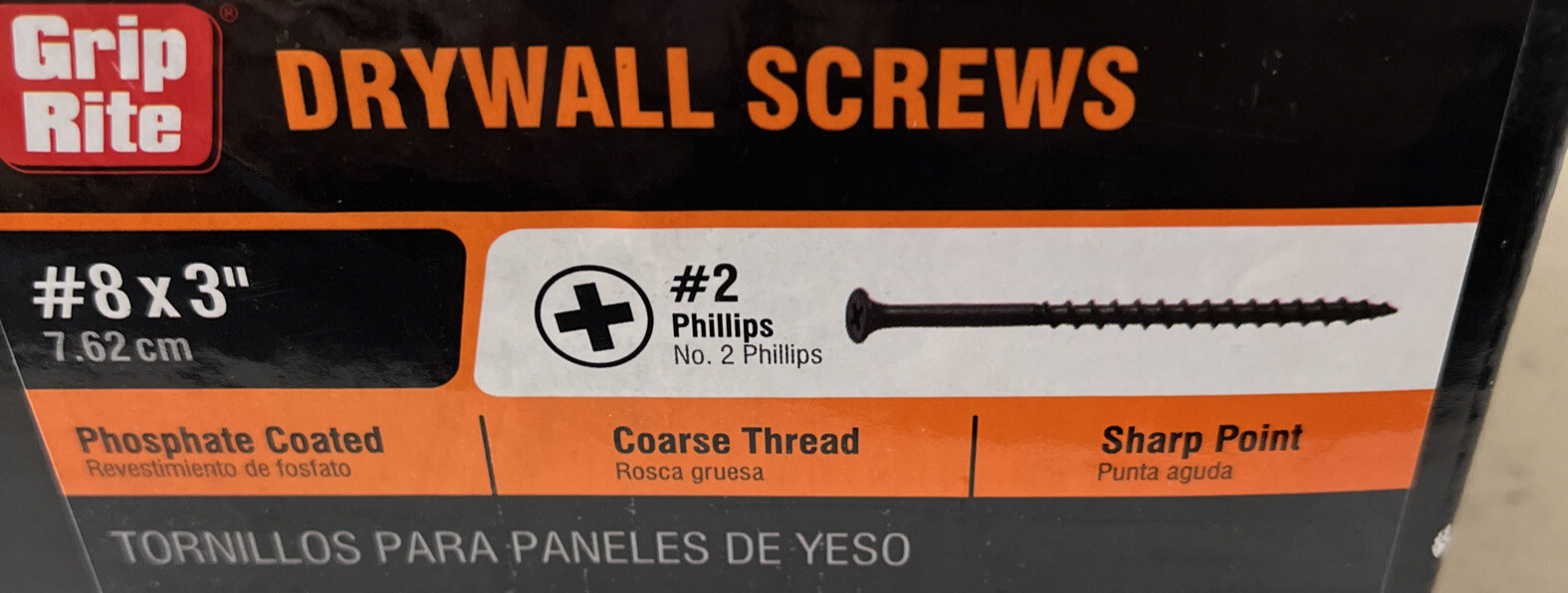[5 Pounds-373 Screws]GRIP-RITE Drywall Screws #6 x 1 5/8” Philips Coarse Thread gallery