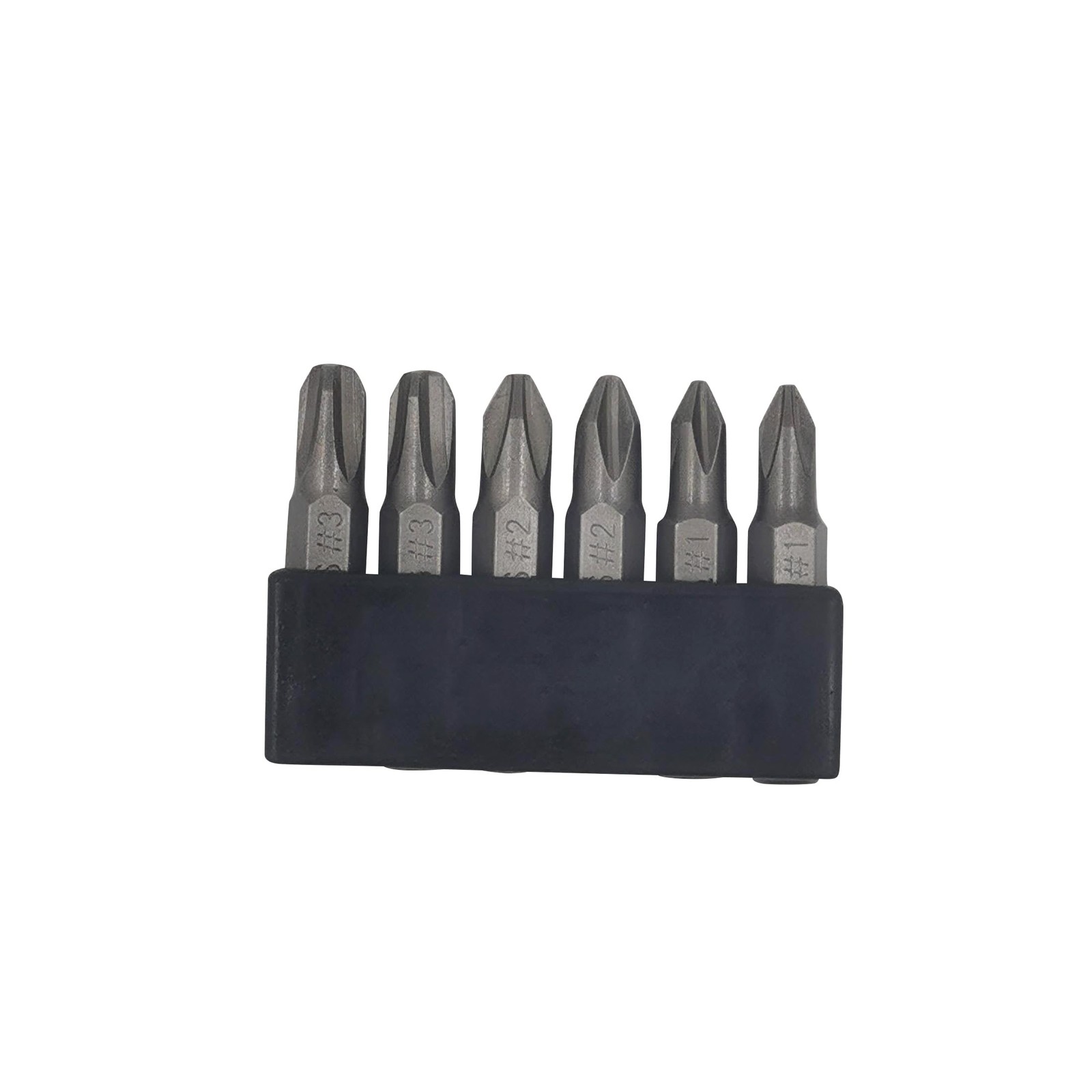 6Pcs 35mm JIS Screwdriver Bit Set with Magnetic Tip, #1x2 #2x2 #3x2, Grey gallery