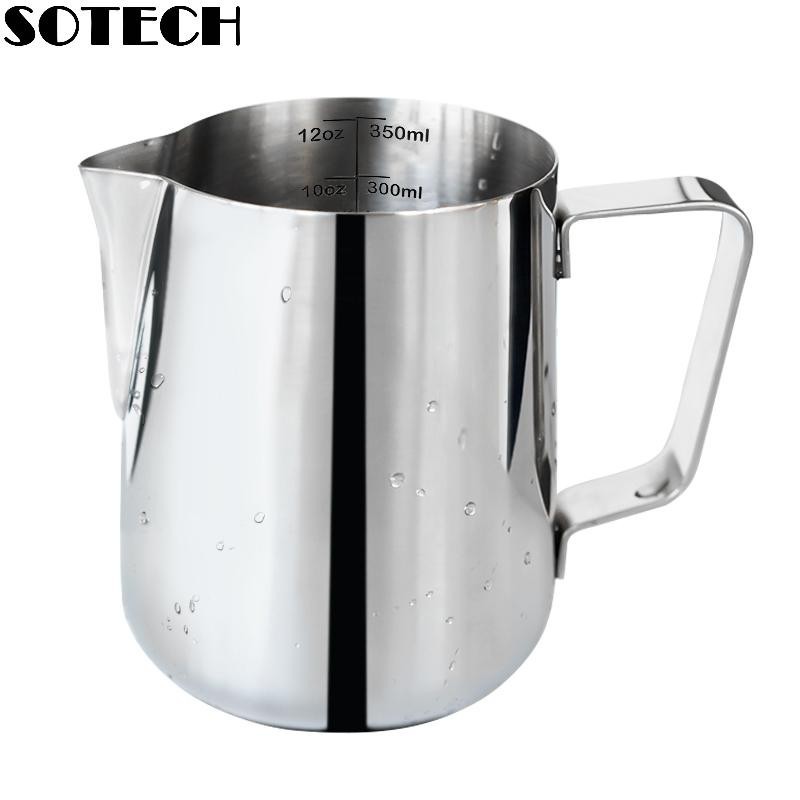 SOTECH 12oz/350ml Stainless Steel Milk Pitcher-Barista Latte Art Frothing Cup☕ gallery