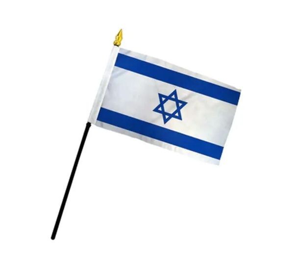 Israel Flag 4x6in Stick Flag Small Handheld Israeli Flag 4" x 6" 12 PACK gallery