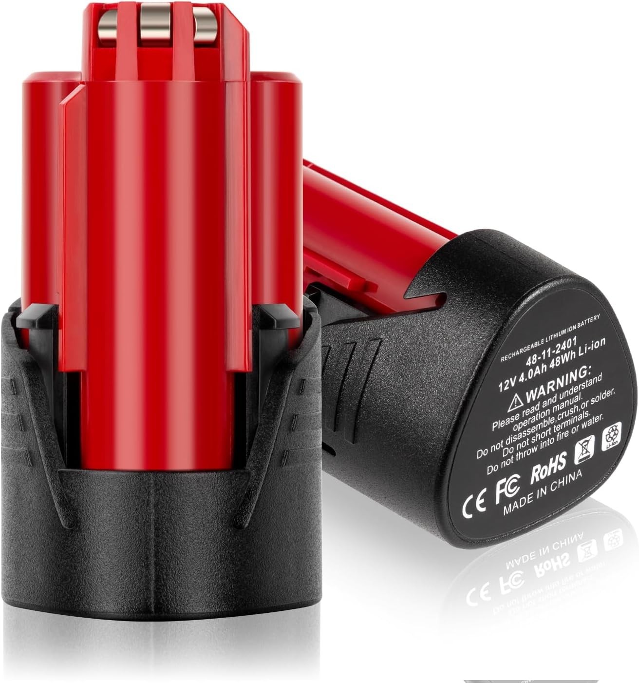 Upgraded 4.0Ah 2Packs Replacement for Milwaukee M12 12V Lithium Ion Battery, ... gallery
