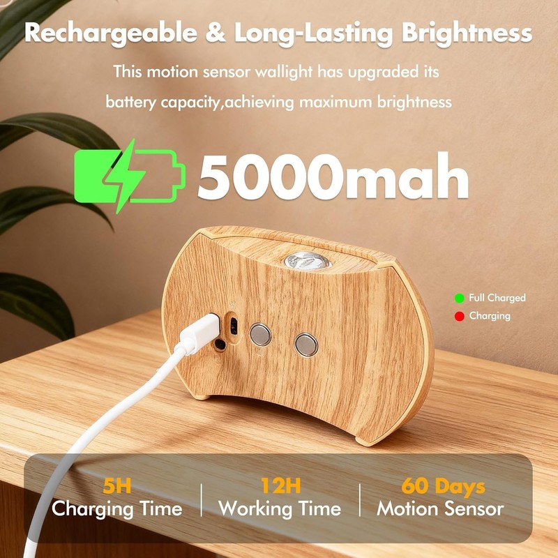 Rechargeable Motion Sensor Wall Light Sconce Indoor - 3 Color Wireless Up & Down gallery
