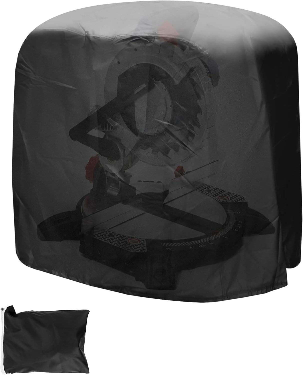 QWORK Dustproof Miter Saw Cover, 210D Oxford Cloth with Bottom Drawcord Black gallery