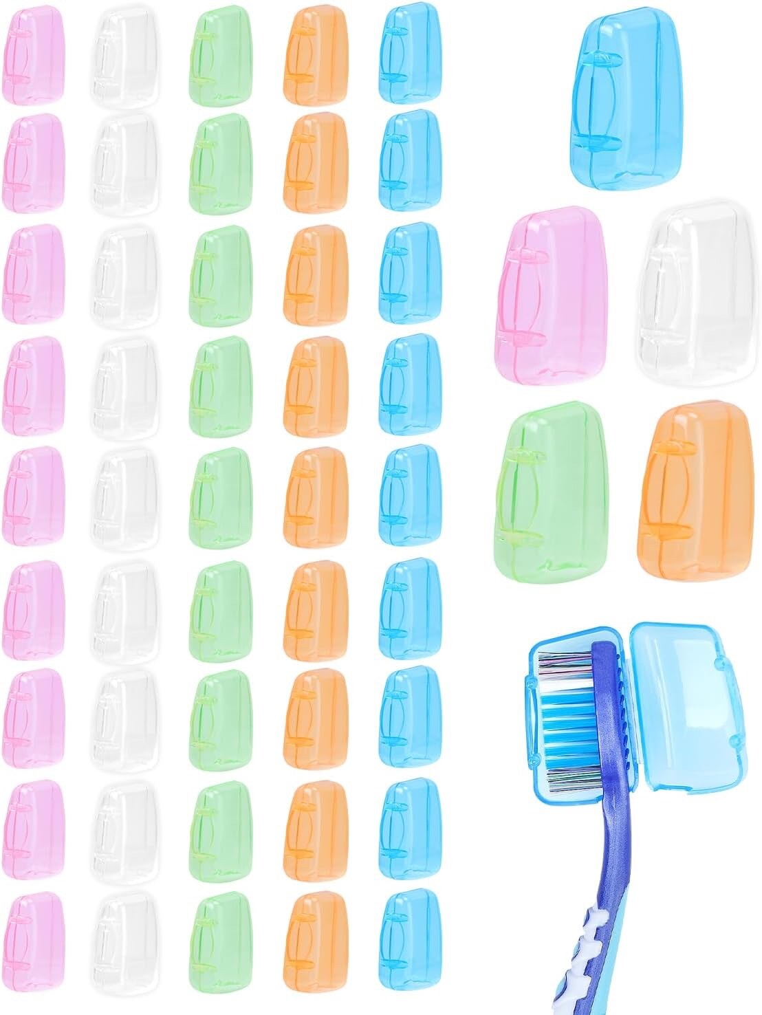 40 Pack Travel Toothbrush Head Covers Portable ToothbrushPod Caps Case Protector gallery