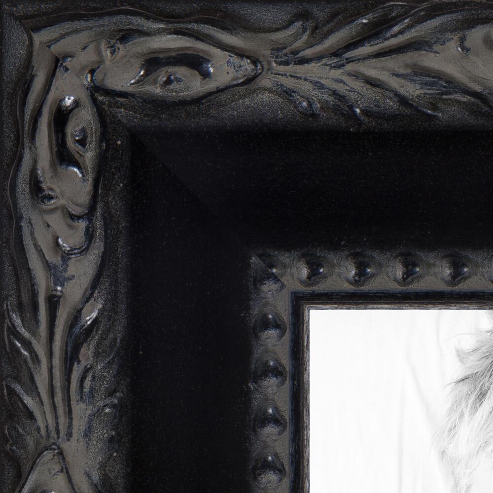 ArtToFrames Custom Picture Poster Frame Black Engraved 1.5" Wide Wood gallery
