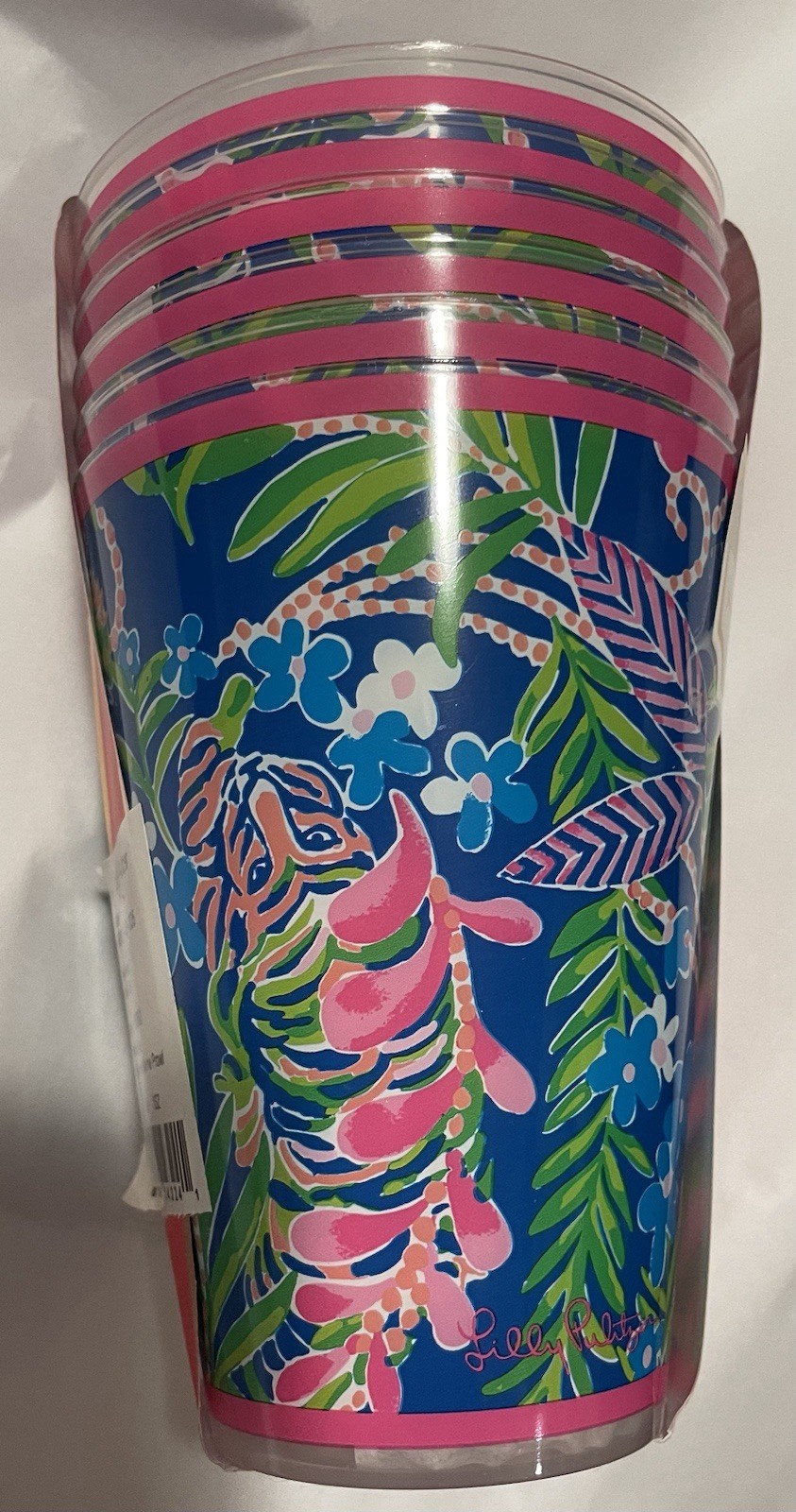 Lilly Pulitzer New 6 Reusable Plastic Pool Cups How You Like Me Prowl 14 Oz gallery