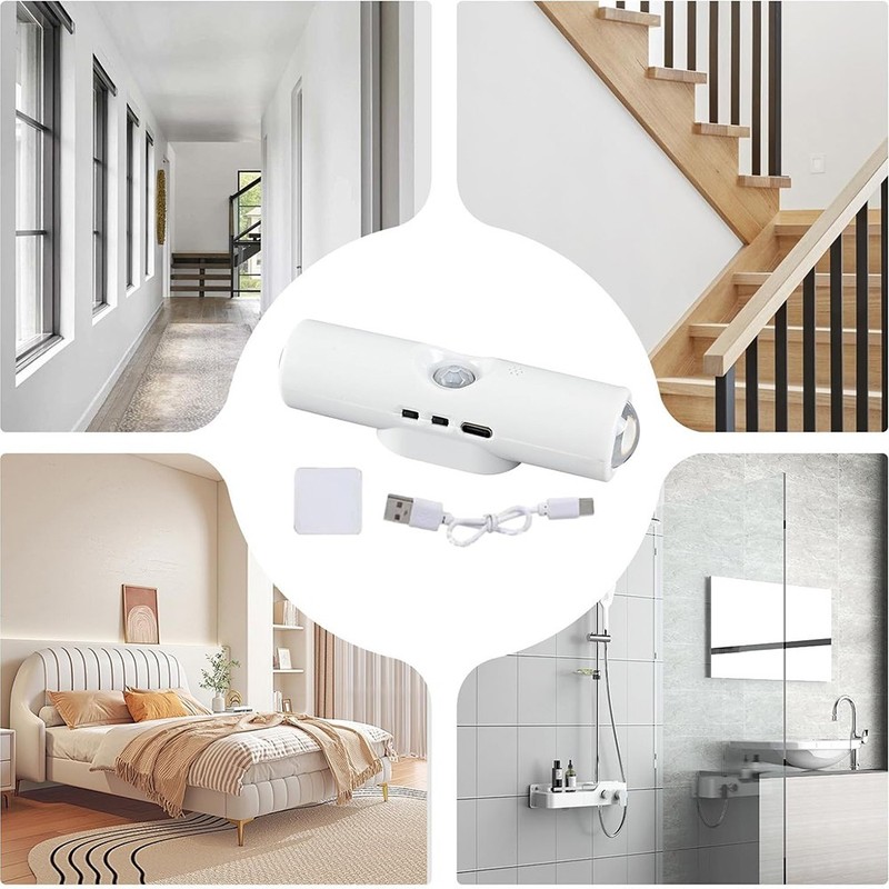 4-Pack Motion Sensor LED Night Light Rechargeable Magnetic Wall Lamp 3/7 Colors gallery